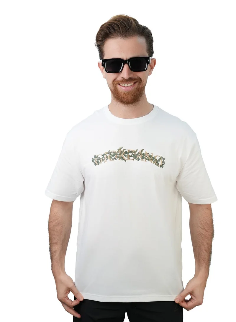 جيوردانو تيشيرت قطني مريح بطبعة للرجال